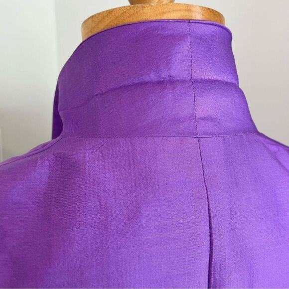 Javier Larrainzar Madrid Couture Purple Silk Dress blazer/Jacket size 44 - Picture 6 of 11